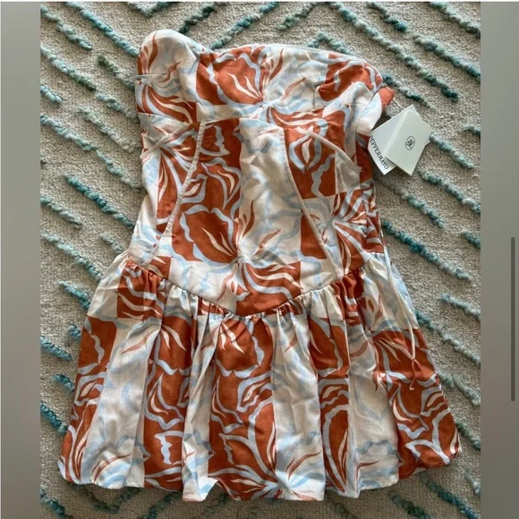 Peppermayo Orange and White Mini Dress - Picture 9 of 9